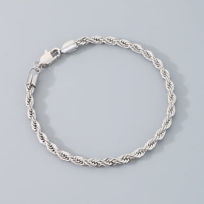 Hip-hop Trendy Braided Chain Couple Bracelet Accessory