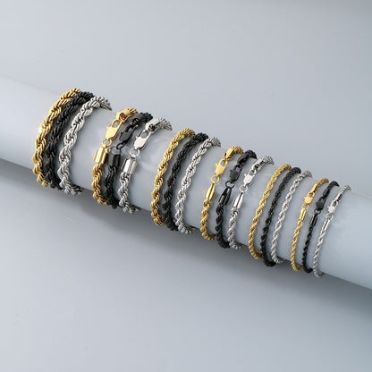 Hip-hop Trendy Braided Chain Couple Bracelet Accessory
