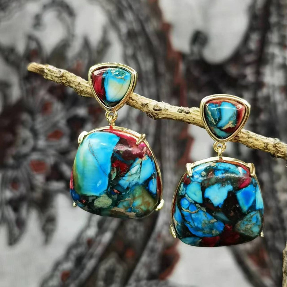 Fashionable Jelly-Color Long Geometric Earrings For Women